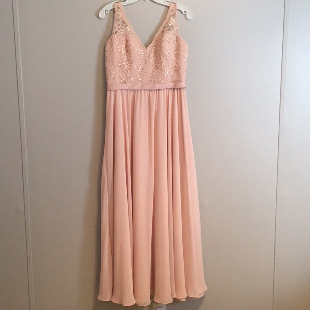 Mori Lee Blush Sequence Formal Bridesmaid Dress